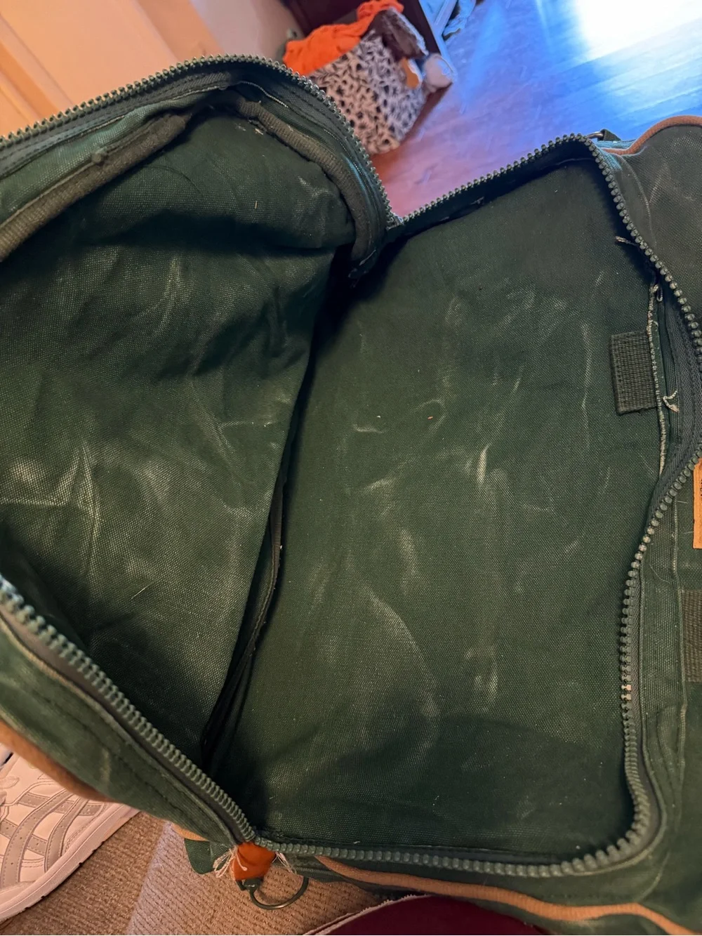 Vintage Lands' End Green Canvas Bag
